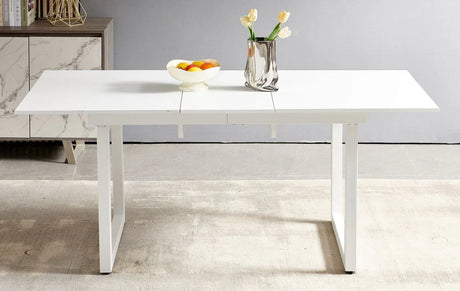 Square Extendable Dining Table With Metal Leg, Modern Space Saving Kitchen Table For Living Room - Furniture Home Direct