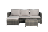 2 Piece Wicker Patio Sectional with Ottoman - Furniture Home Direct