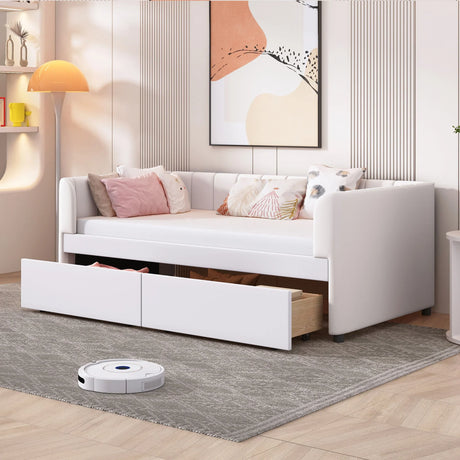 Upholstered Daybed With Ergonomic Design Backrest - Furniture Home Direct
