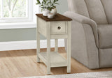 Accent End Table, 2 Tier, Narrow, Lamp, Storage Drawer, Charming Design - Furniture Home Direct