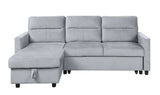 Ivy - Velvet Reversible Sleeper Sectional Sofa With Storage Chaise And Side Pocket - Furniture Home Direct