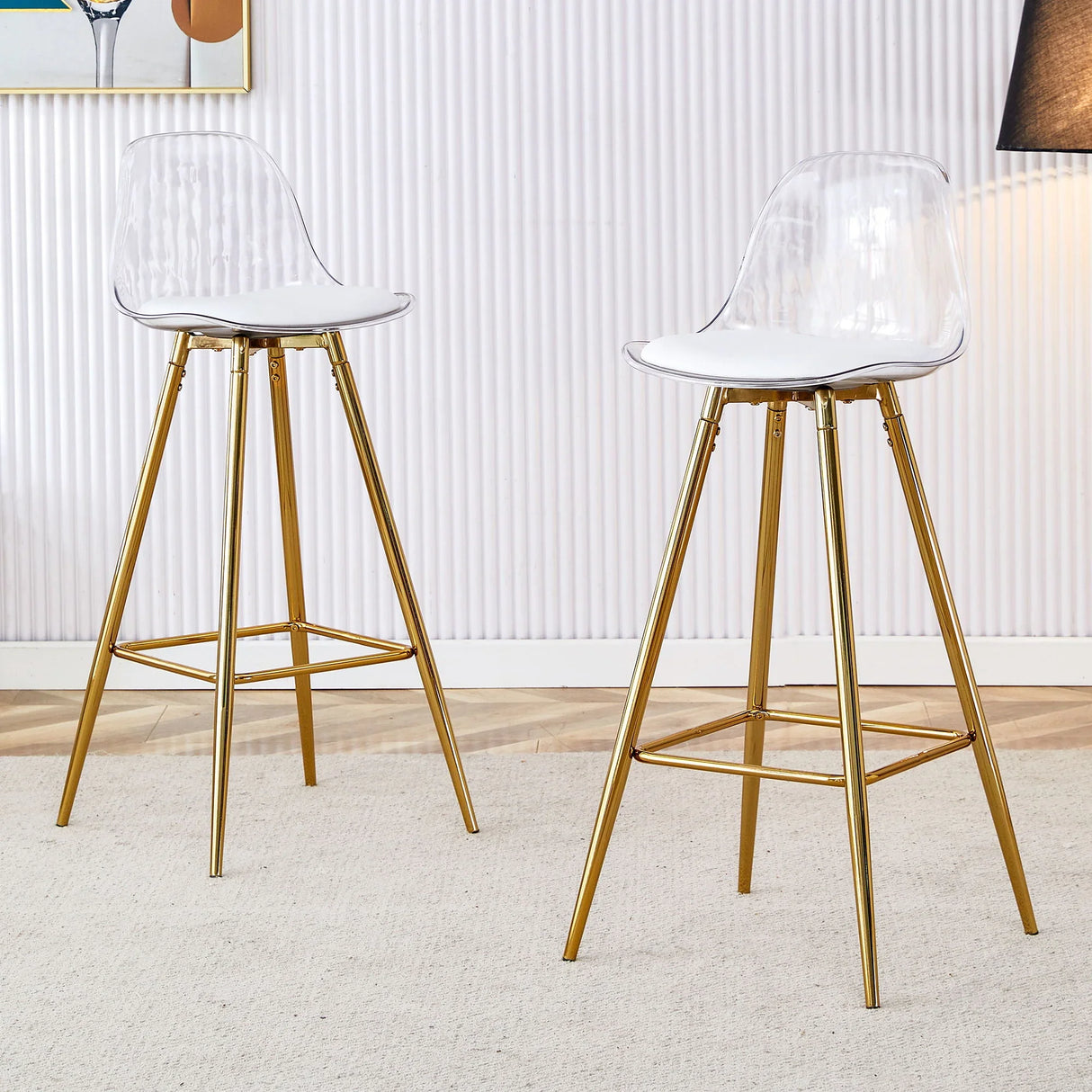 Stylish Upholstered Bar Chairs With Metal Leg - Furniture Home Direct