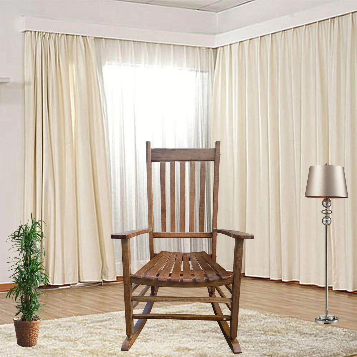 Balcony Porch Adult Rocking Chair - Wood - Furniture Home Direct