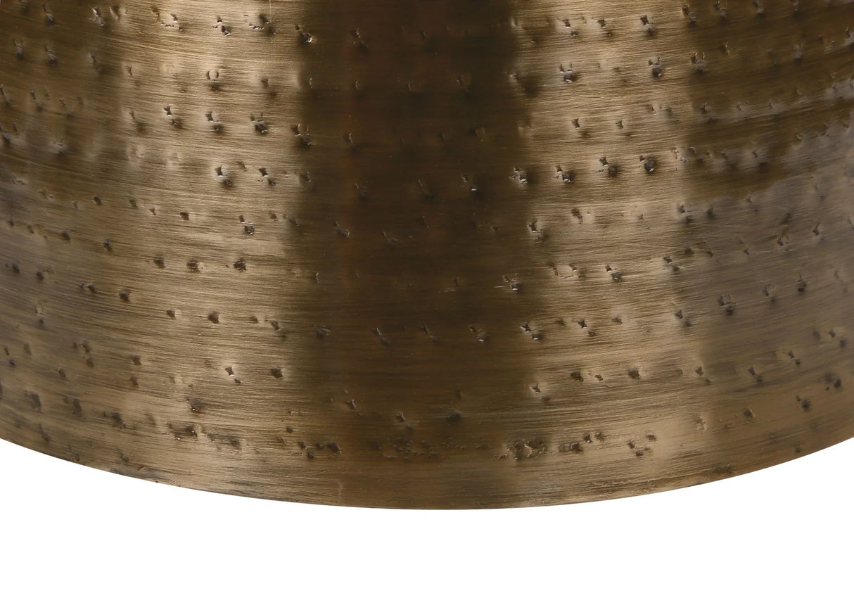Drum Accent Side Table, Hammered Texture - Furniture Home Direct