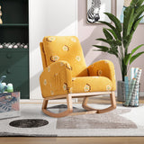Modern Accent Rocker Armchair With Side Pocket, Upholstered High Back - Furniture Home Direct