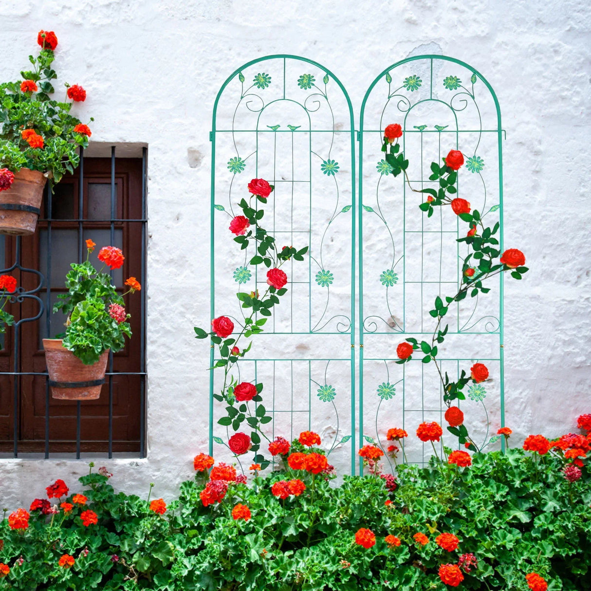 Metal Garden Trellis Rustproof Trellis For Climbing Plant Outdoor Flower Support - Furniture Home Direct