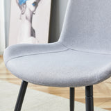 Dining Chair Set Modern Light Upholstered Fabric Chairs Gray - Furniture Home Direct
