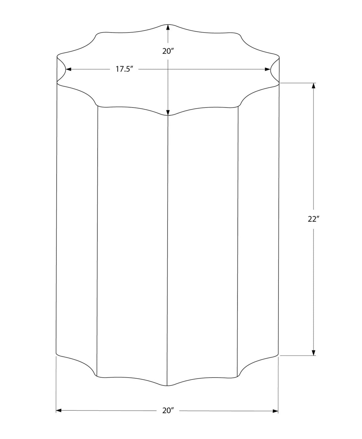 Drum Accent Side Table, Stylish Scalloped Design - Furniture Home Direct