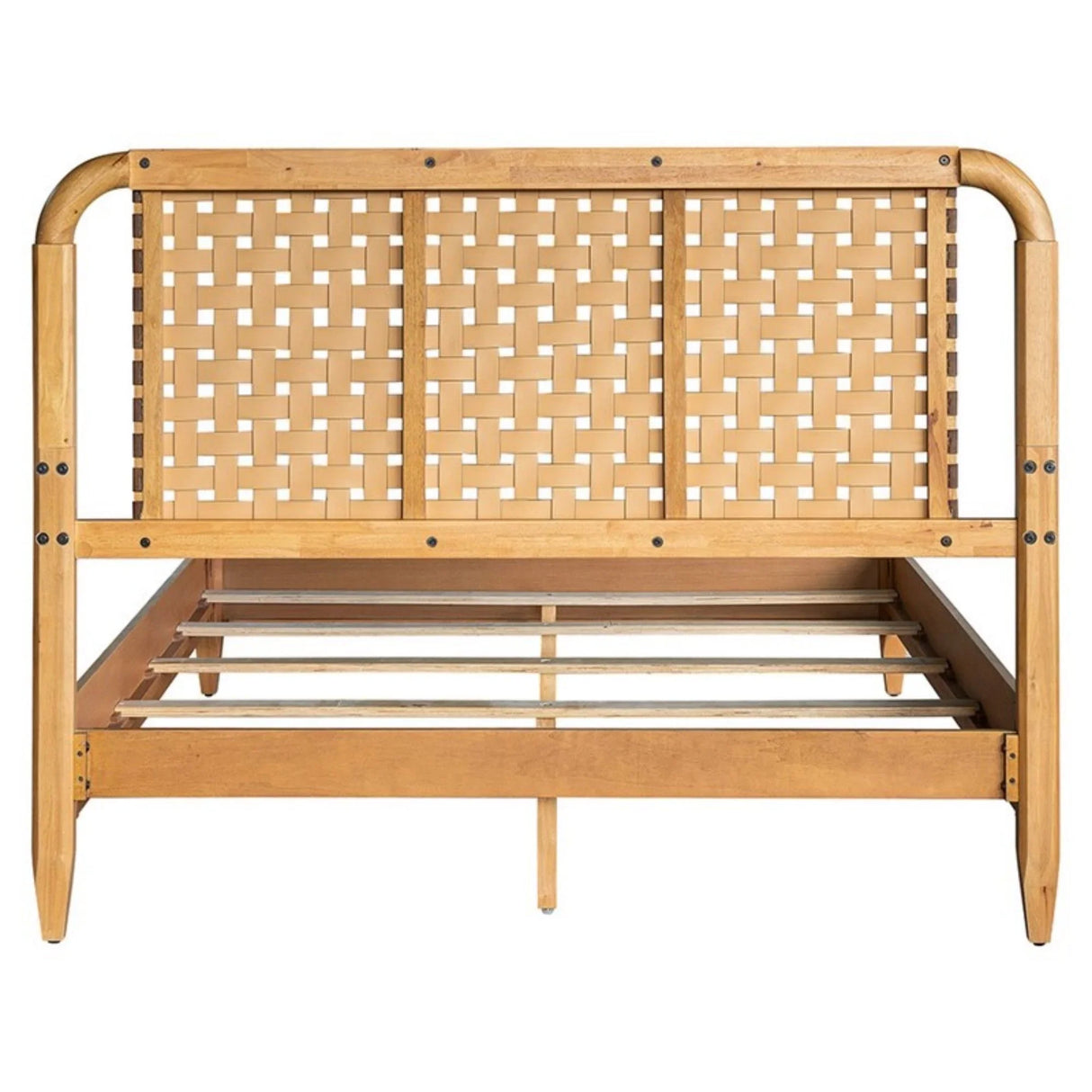 Queen Bed With Caramel Maple Wood - Natural - Furniture Home Direct