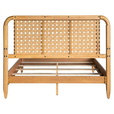 Queen Bed With Caramel Maple Wood - Natural - Furniture Home Direct