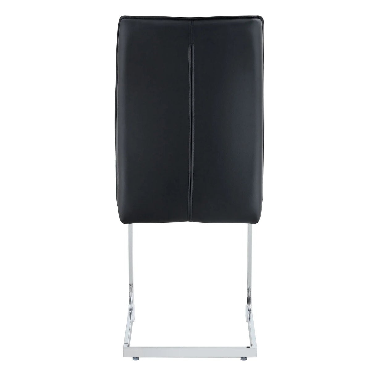 Dining Chair Set Modern Chrome Base PU Leather Black - Furniture Home Direct