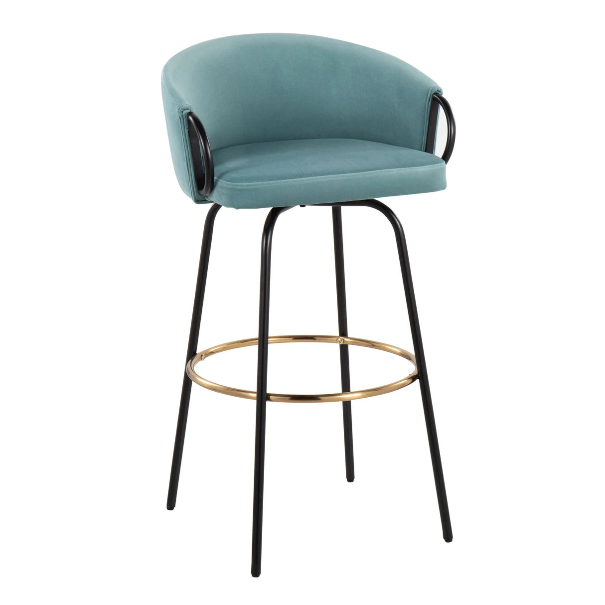 Claire - Contemporary / Glam Barstool With Footrest (Set of 2) - Furniture Home Direct
