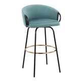 Claire - Contemporary / Glam Barstool With Footrest (Set of 2) - Furniture Home Direct
