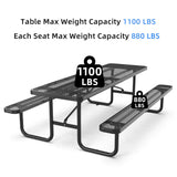 Metal Expanded Rectangular Picnic Table - Furniture Home Direct