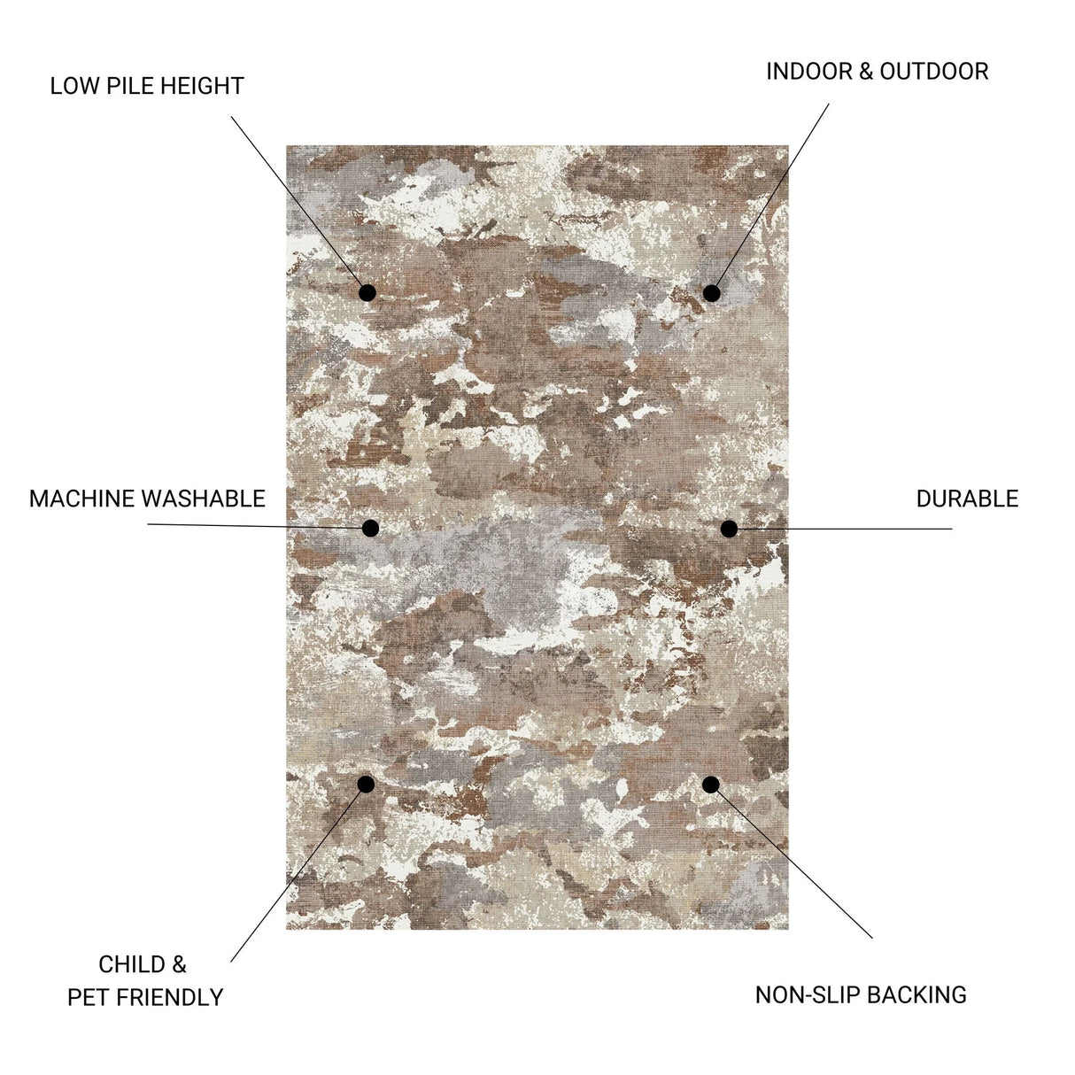 Sphinx - Washable Non - Slip Accent Rug Indoor & Outdoor - Furniture Home Direct