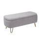 Storage Ottoman Bench For End Of Bed Gold Legs, Modern Camel Faux Fur Entryway Bench Upholstered Padded With Storage For Living Room Bedroom - Furniture Home Direct
