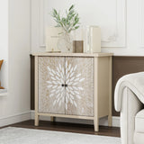 2 Door Carved Storage Cabinet With Adjustable Shelf, Accent Furniture - Furniture Home Direct