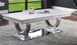 Zander - Printed Faux Marble Top & Mirrored Table - Marble - Furniture Home Direct