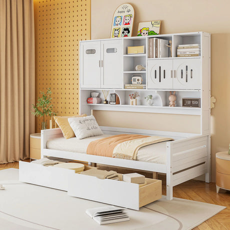 Daybed With All-In-One Cabinet And Shelf - Furniture Home Direct