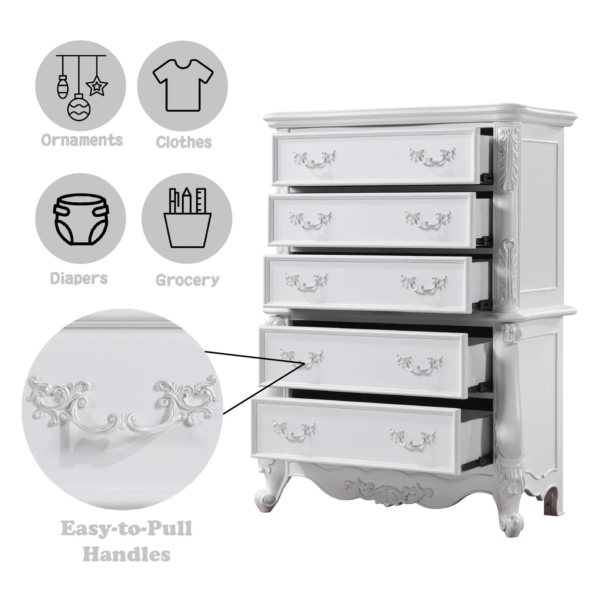 Latisha - Chest - White - Furniture Home Direct
