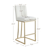 Counter Height Stool With Back Velvet Gold Frame Gray - Furniture Home Direct