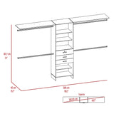 Closet System With Adjustable Shelving Drawers Dark Walnut - Furniture Home Direct
