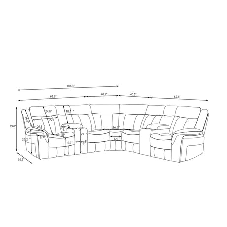Jupiter - Power Leather Sectional - Black - Furniture Home Direct