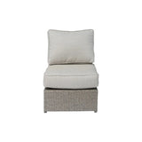 Wicker Outdoor Sectional With Weather Resistant Cushions And Table