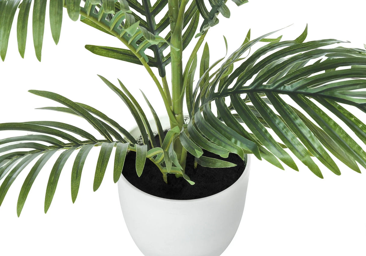28" Tall, Artificial Plant, Palm Tree, Indoor, Faux, Fake, Floor, Greenery, Potted, Real Touch, Decorative - Green / White - Furniture Home Direct