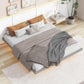 Floating Bed With Led Lights Underneath, Modern Queen Size Low Profile Platform Bed With Led Lights - Furniture Home Direct