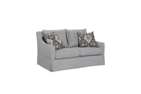 Loveseat With Skirt And Reversable Cushions And 2 Pillows - Light Gray - Furniture Home Direct