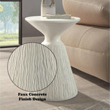 Duane - Fiber Concrete Accent Table - White - Furniture Home Direct