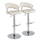 Jie - Contemporary Adjustable Barstool With Swivel & Rounded T Footrest (Set of 2) - Furniture Home Direct