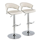 Jie - Contemporary Adjustable Barstool With Swivel & Rounded T Footrest (Set of 2) - Furniture Home Direct
