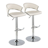 Jie - Contemporary Adjustable Barstool With Swivel & Rounded T Footrest (Set of 2) - Furniture Home Direct