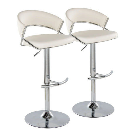 Jie - Contemporary Adjustable Barstool With Swivel & Rounded T Footrest (Set of 2) - Furniture Home Direct