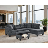 Camden - Power Sectional Sofa With Storage Ottoman And Built In Charging Ports - Gray - Furniture Home Direct