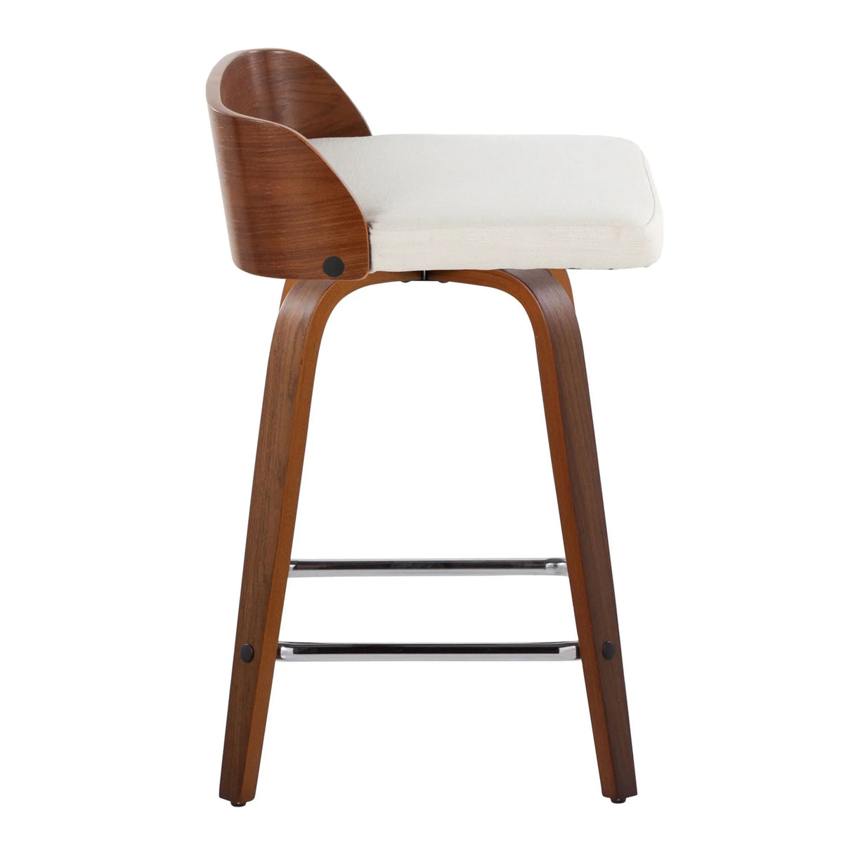 Maya - Mid Century Modern Fixed Height Counter Stool With Swivel With Square Footrest (Set of 2) - Furniture Home Direct