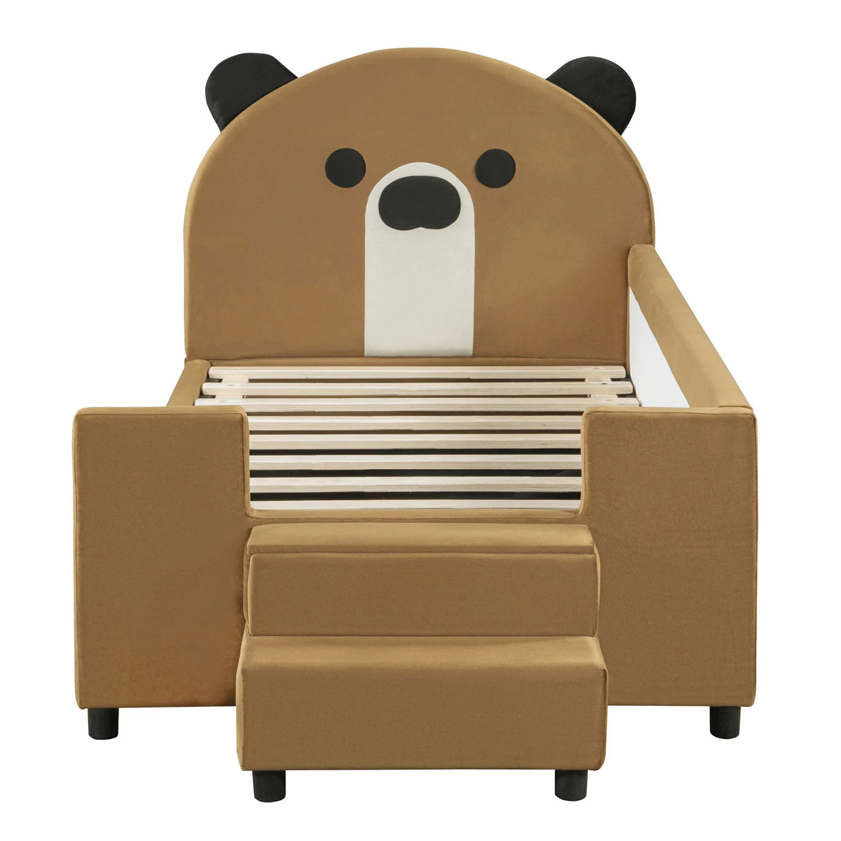Upholstered Daybed With Bear Shaped Headboard, Hydraulic System And Breathable Mesh Fence - Furniture Home Direct