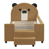 Upholstered Daybed With Bear Shaped Headboard, Hydraulic System And Breathable Mesh Fence - Furniture Home Direct