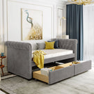 Upholstered Daybed, Wood Slat Support - Furniture Home Direct