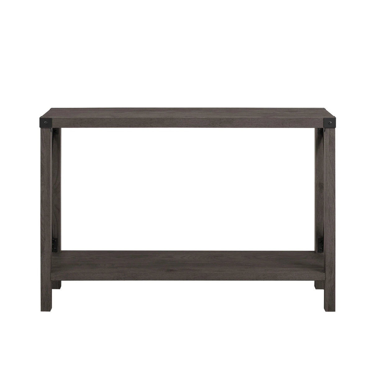 Farmhouse Metal X Table With Lower Shelf - Furniture Home Direct