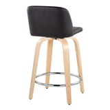 Toriano - Contemporary Fixed Height Counter Stool & Swivel And Round Footrest (Set of 2) - Furniture Home Direct