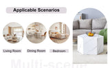 Coffee Table Marble-Effect Cube Geometric Design White - Furniture Home Direct
