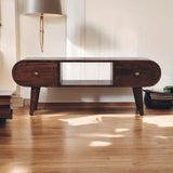 Solid Wood Circular TV Unit