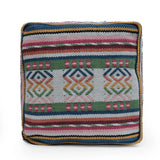 Inca - Handcrafted Peruvian Print Square Pouf Ottoman - Multicolor - Furniture Home Direct