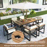 7 Pieces Outdoor Dining Set Patio Dining Table And Chair Set With And Removable Cushions For Patio - Furniture Home Direct