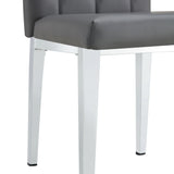 Dining Chairs Tufted Back Chrome Legs Charcoal Gray - Furniture Home Direct
