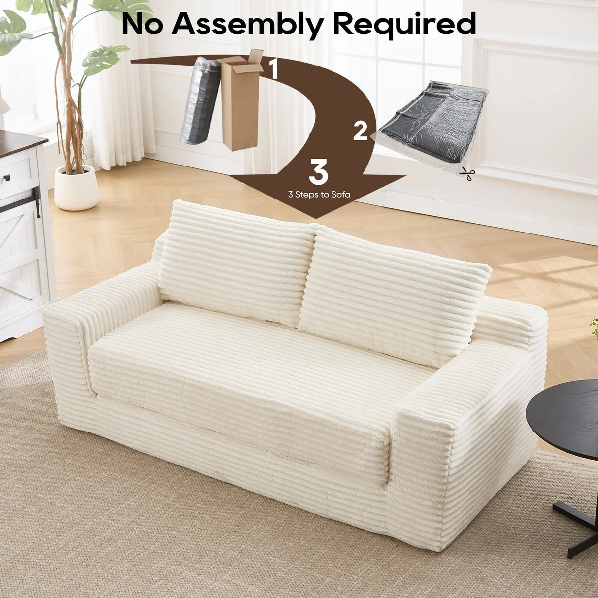 Convertible Loveseat Sofa Bed With Memory Foam & Steel Frame - Furniture Home Direct