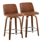 Toriano - Mid Century Modern Fixed Height Counter Stool With Swivel With Round Footrest (Set of 2) - Furniture Home Direct
